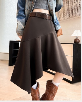 Autumn and winter long woolen thick skirt for women