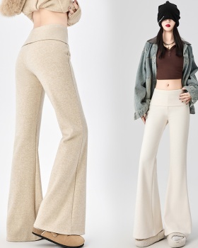 Casual micro speaker pants cashmere flare pants for women
