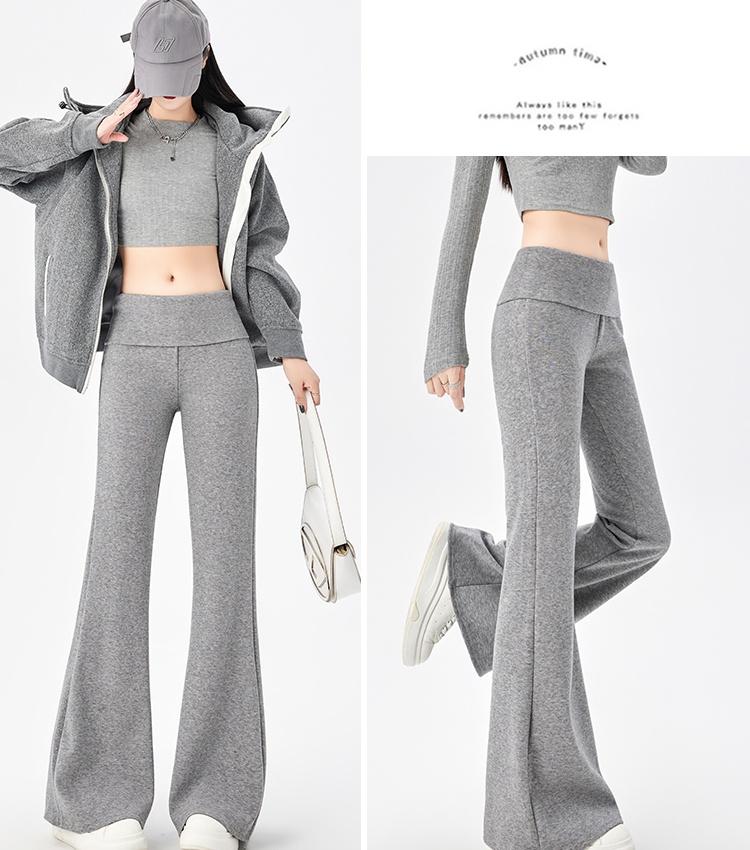 Casual micro speaker pants cashmere flare pants for women