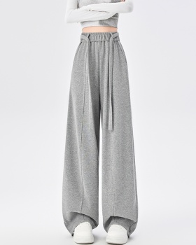 Drape cashmere wide leg pants Casual slim pants for women