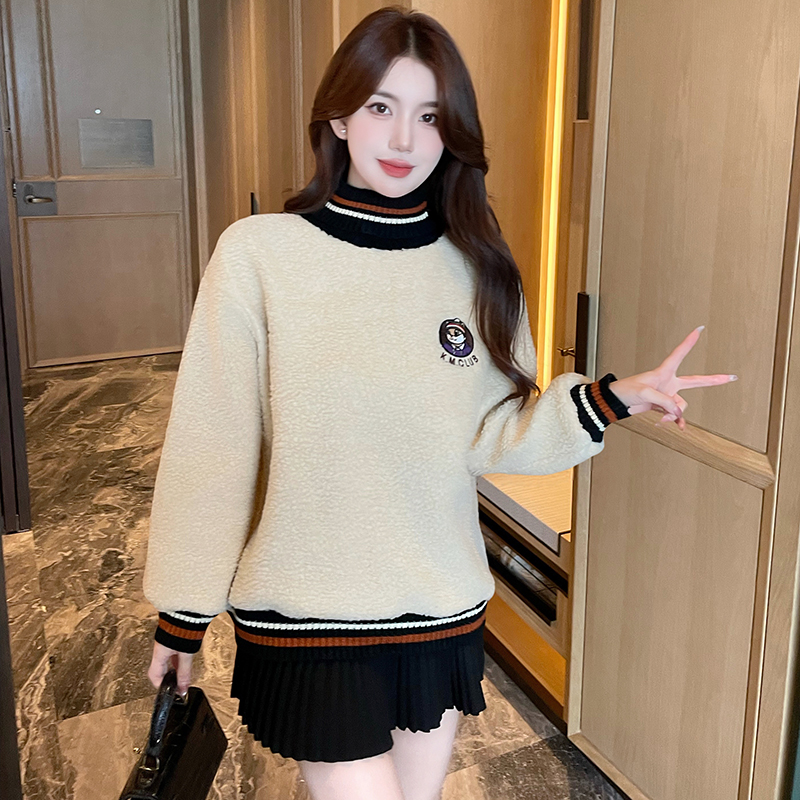 Fleece autumn and winter hoodie all-match tops