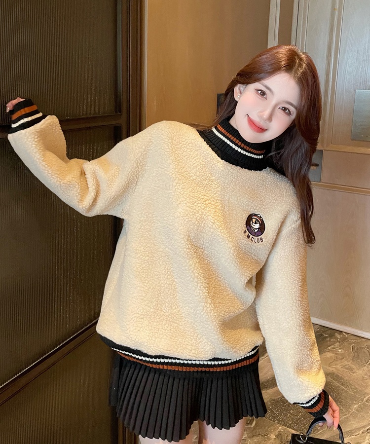 Fleece autumn and winter hoodie all-match tops