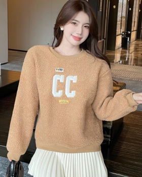 Plush hoodie large yard tops for women