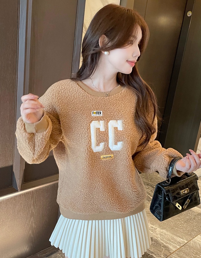 Plush hoodie large yard tops for women