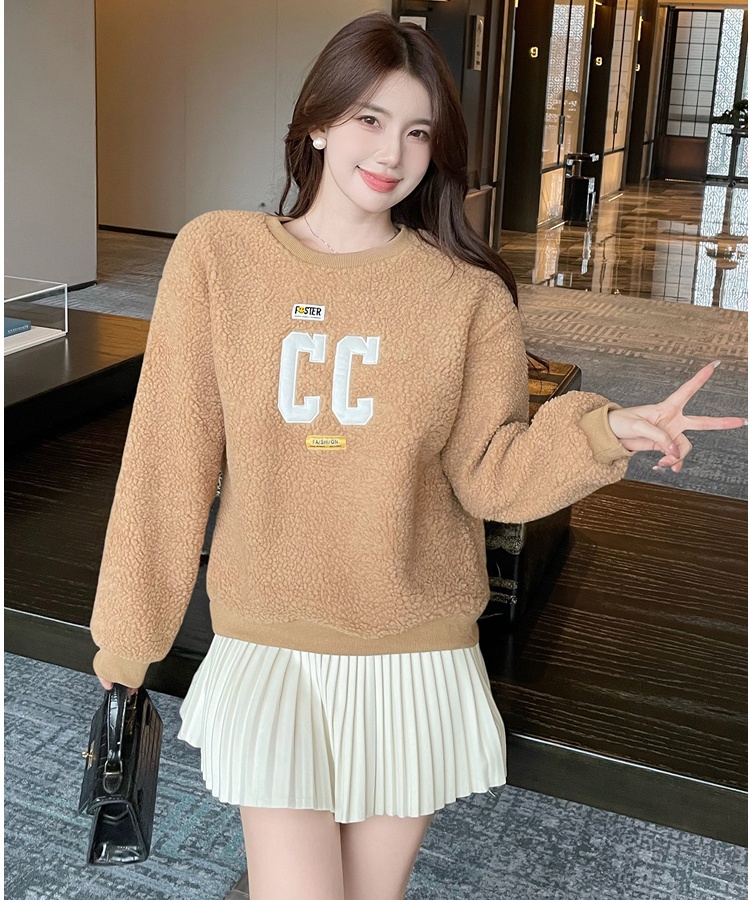 Plush hoodie large yard tops for women