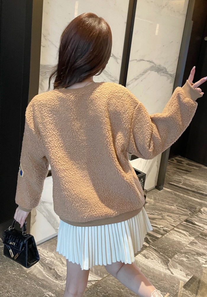 Plush hoodie large yard tops for women