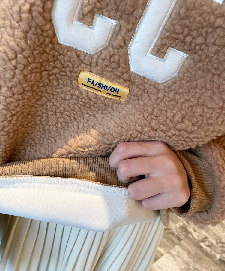 Plush hoodie large yard tops for women
