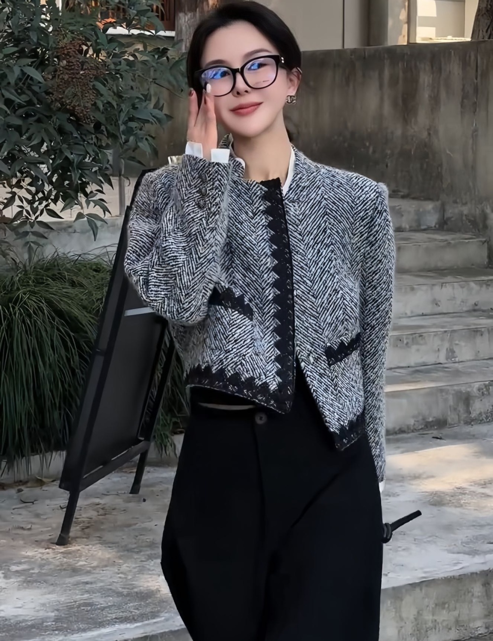 All-match wool Western style chanelstyle autumn coat
