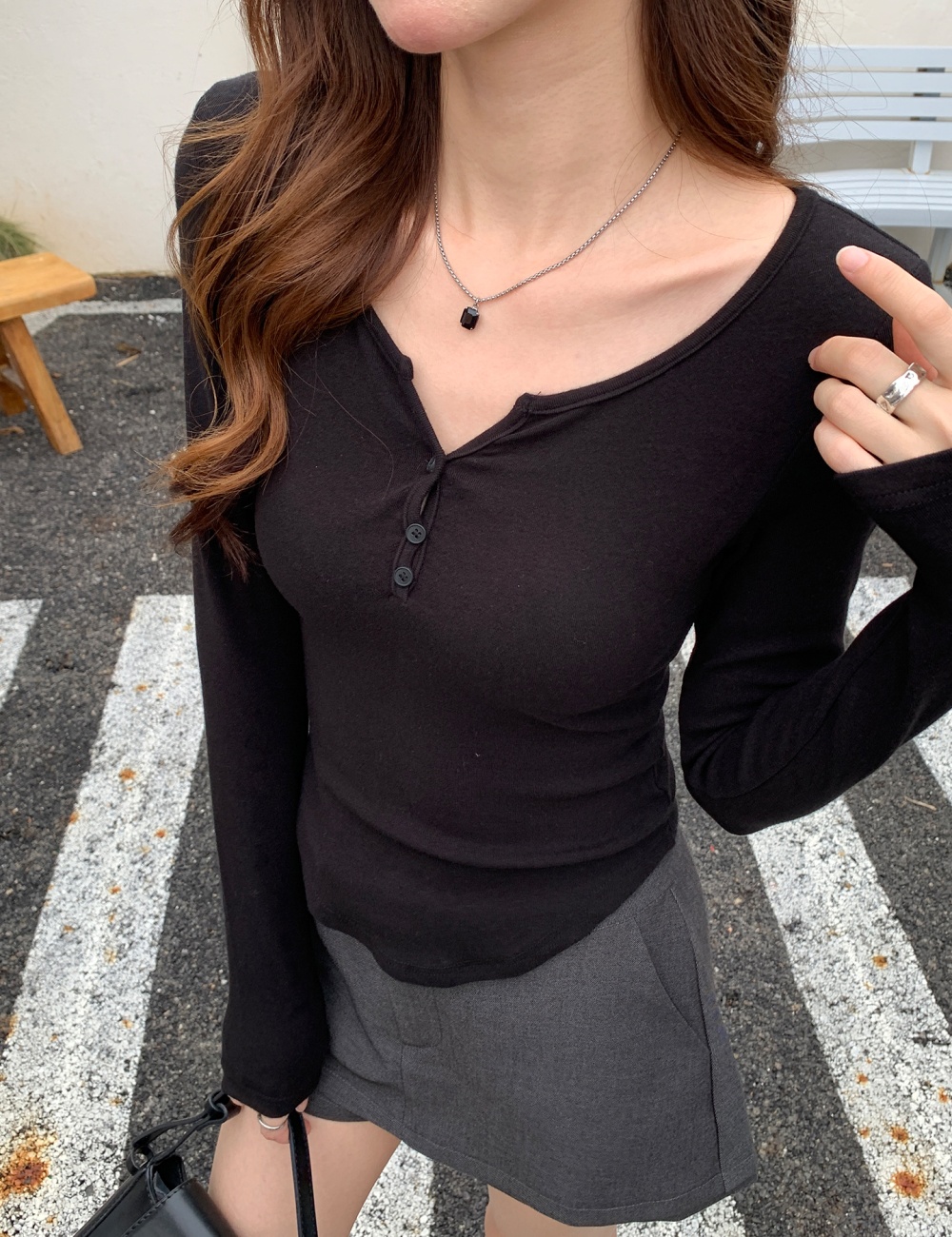 Autumn bottoming shirt temperament T-shirt for women