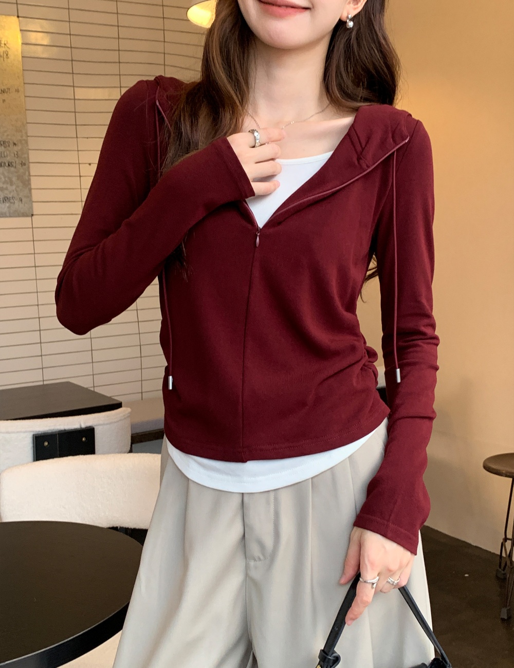 V-neck mixed colors tops short T-shirt for women
