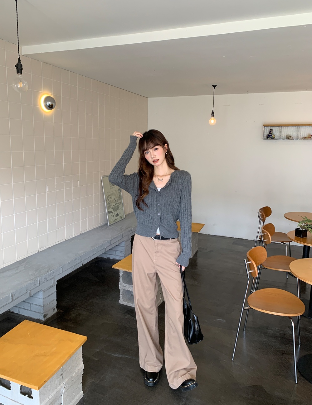 Loose temperament sweater long sleeve cardigan for women