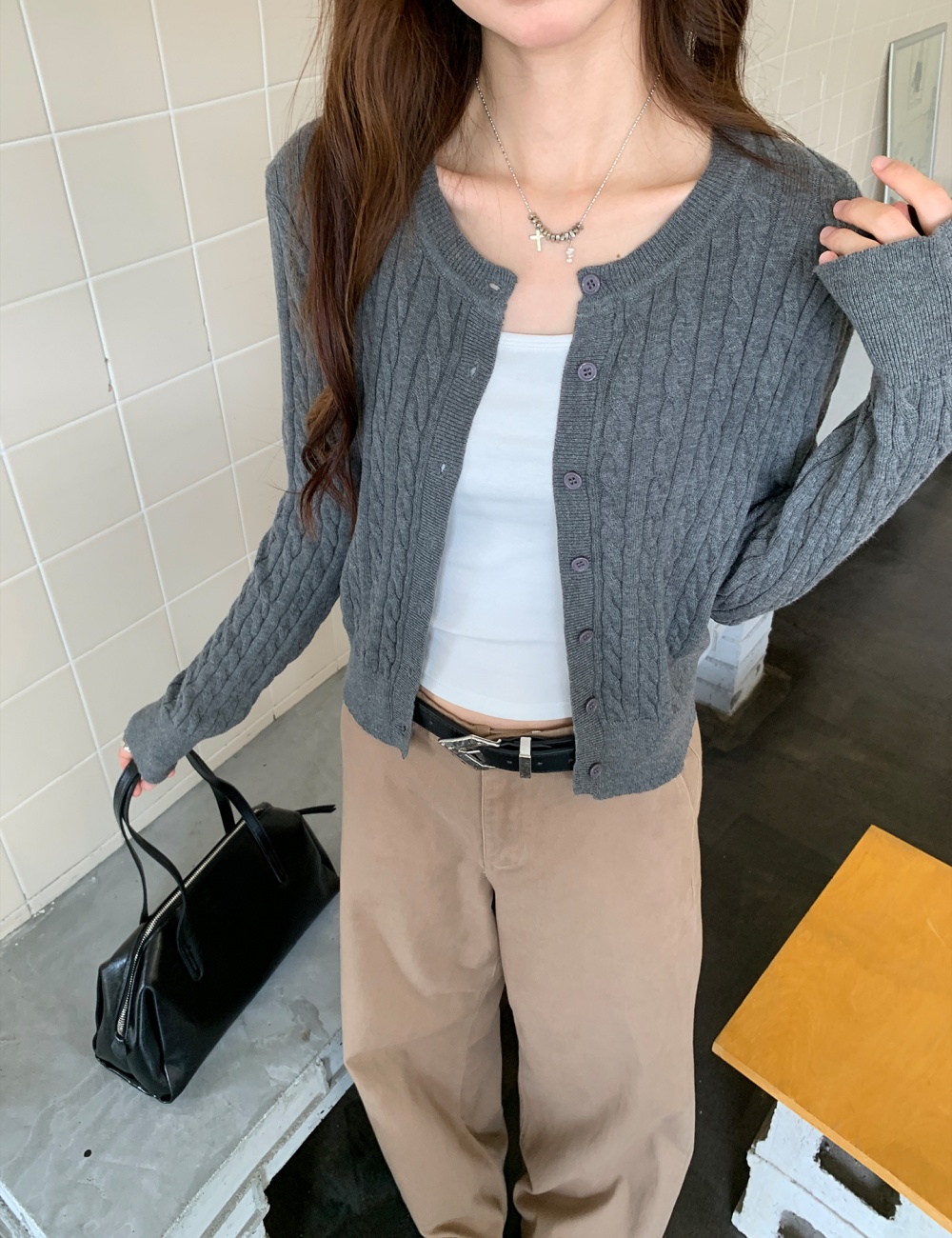 Loose temperament sweater long sleeve cardigan for women