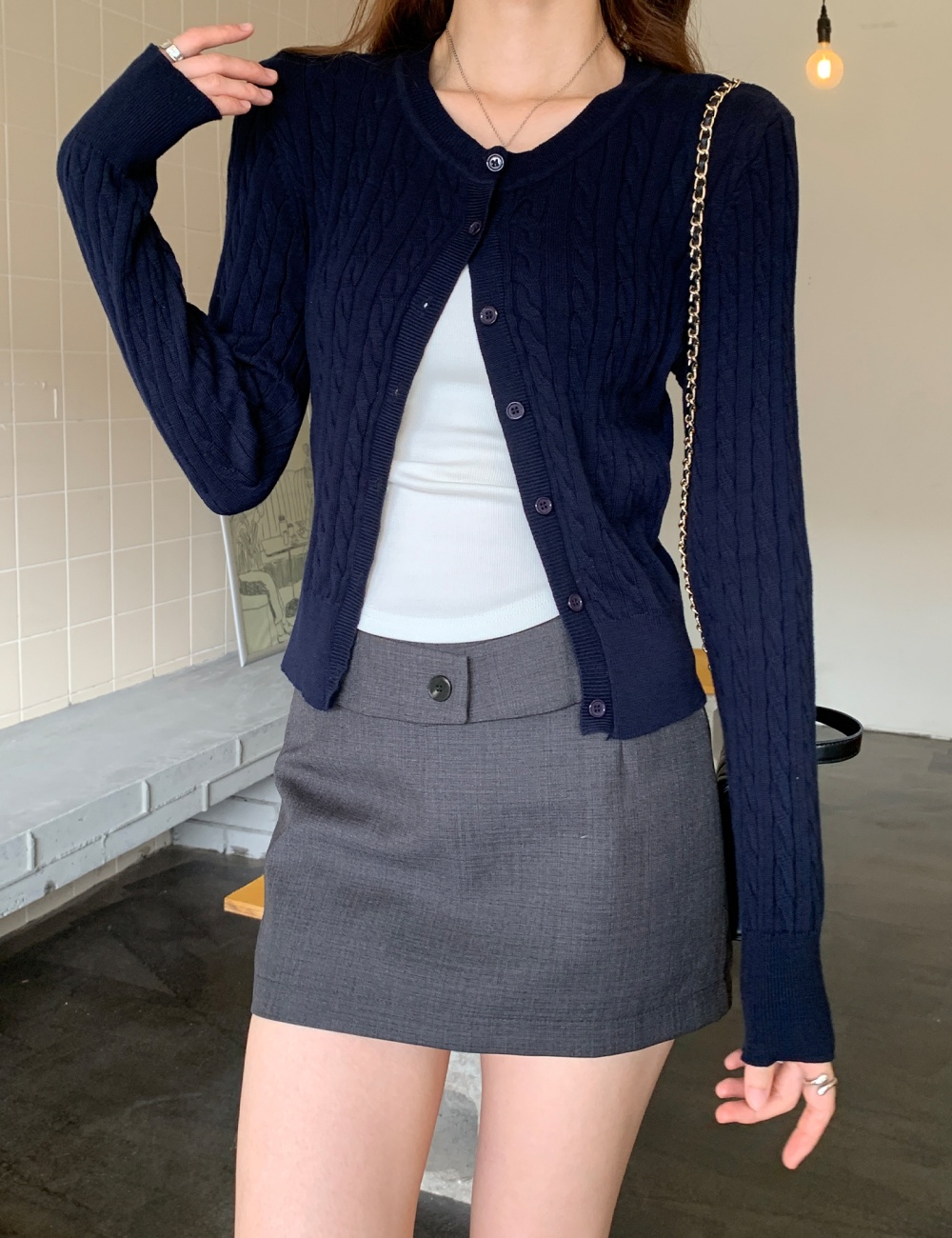 Loose temperament sweater long sleeve cardigan for women