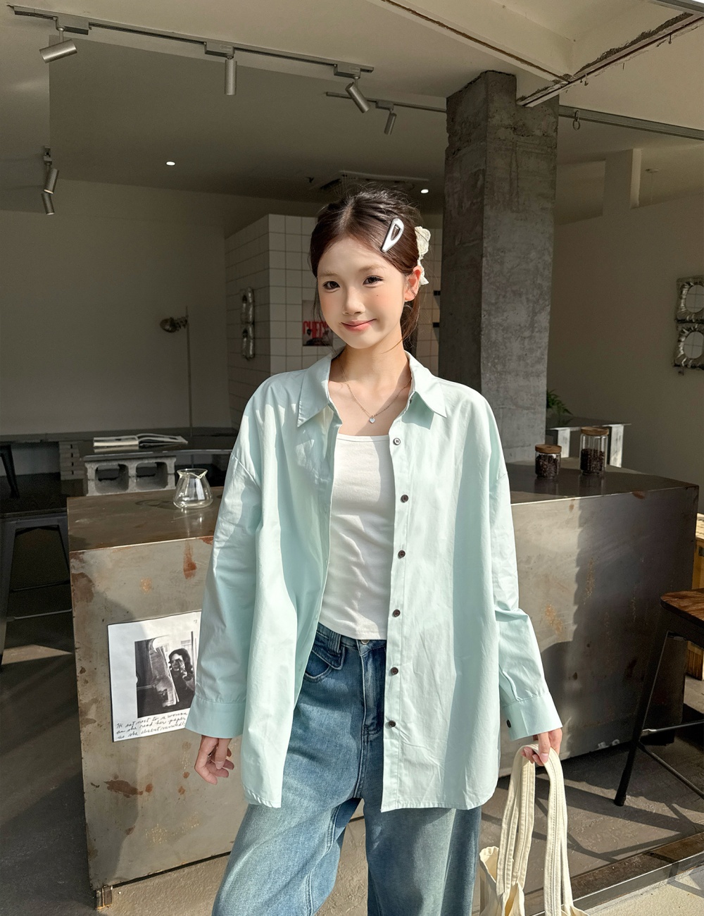 Casual long sleeve shirt autumn lazy coat for women