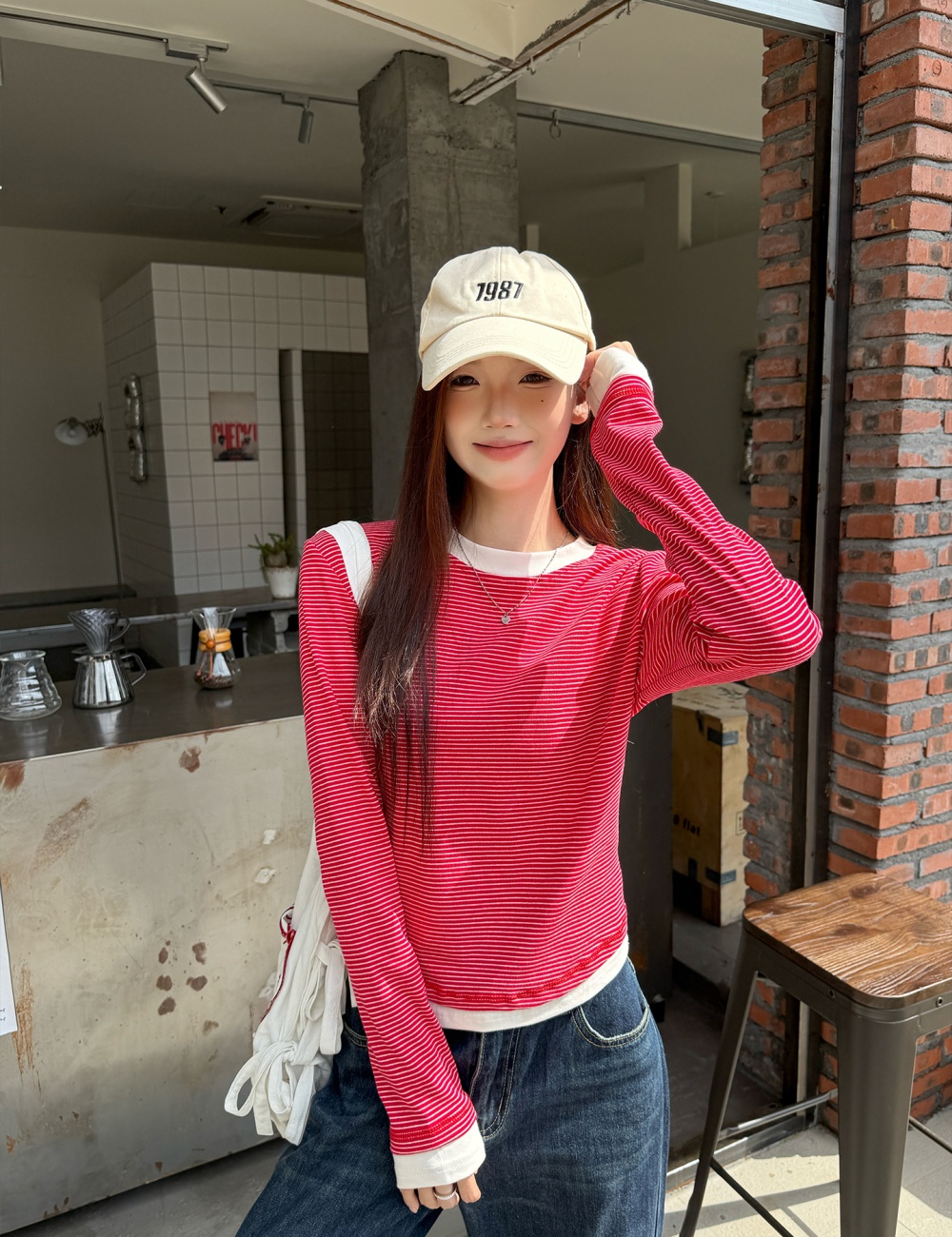 Round neck T-shirt autumn bottoming shirt for women