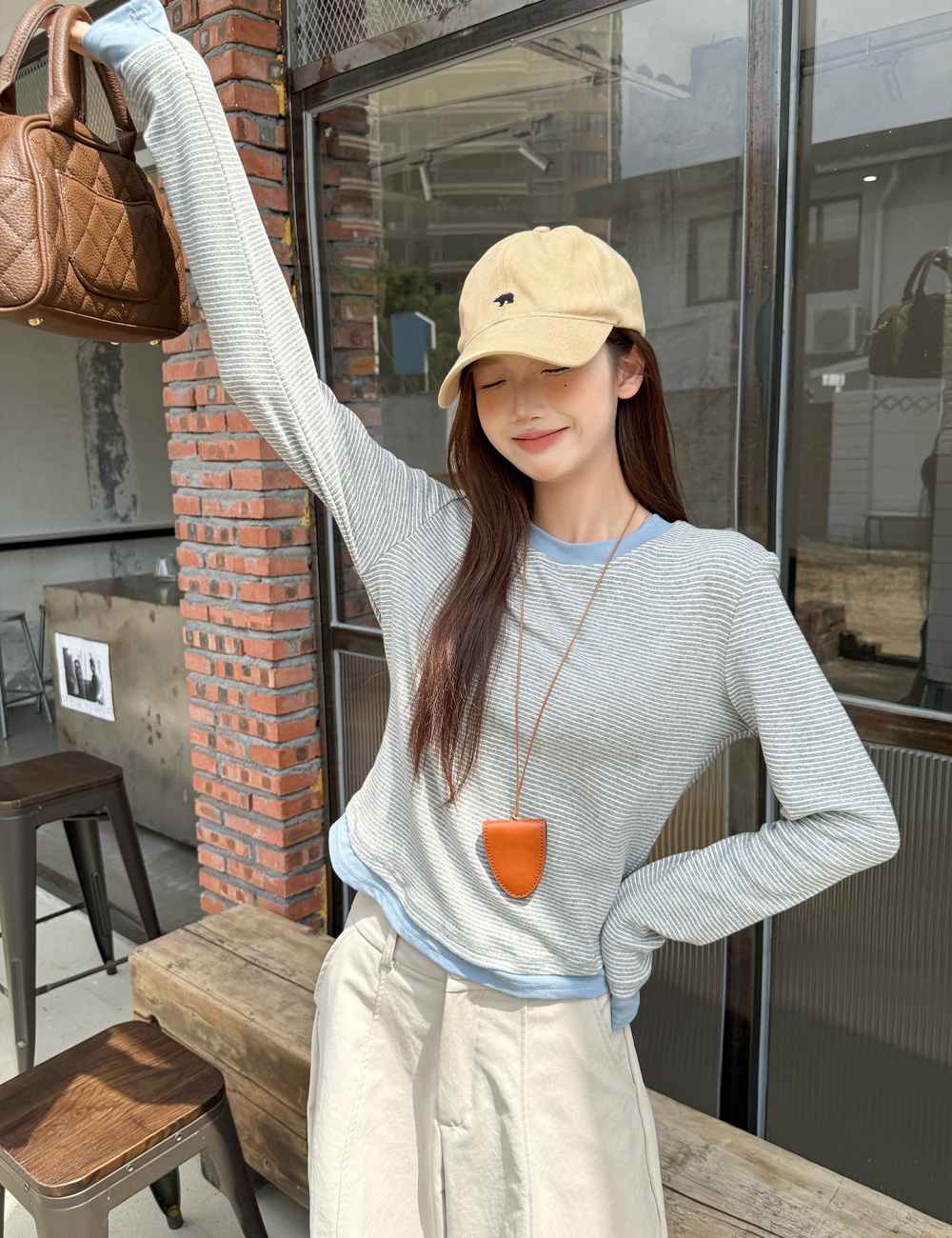 Round neck T-shirt autumn bottoming shirt for women