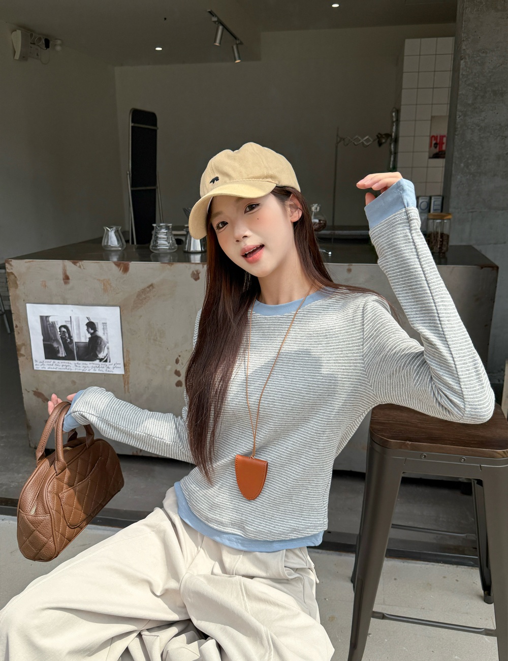 Round neck T-shirt autumn bottoming shirt for women