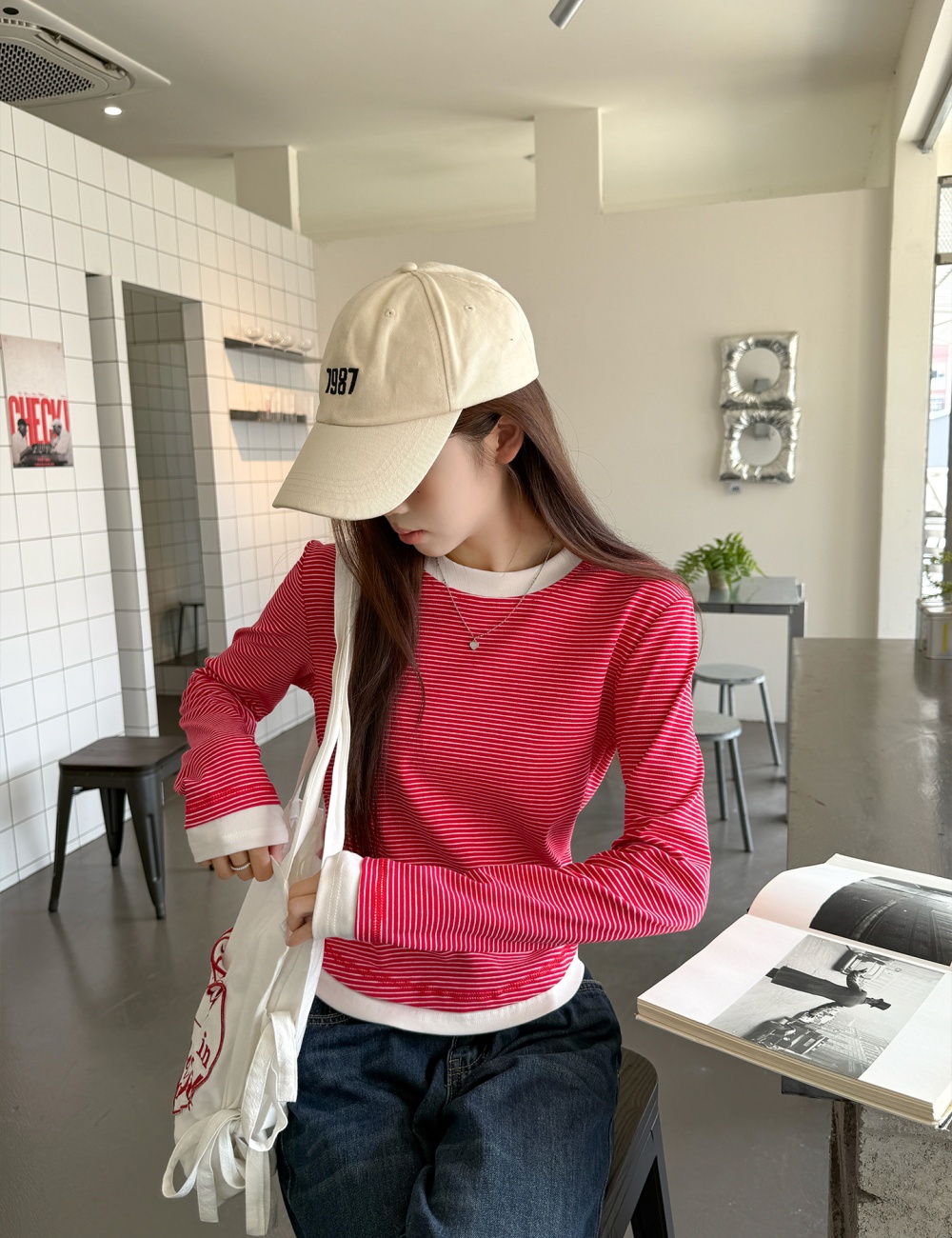 Round neck T-shirt autumn bottoming shirt for women