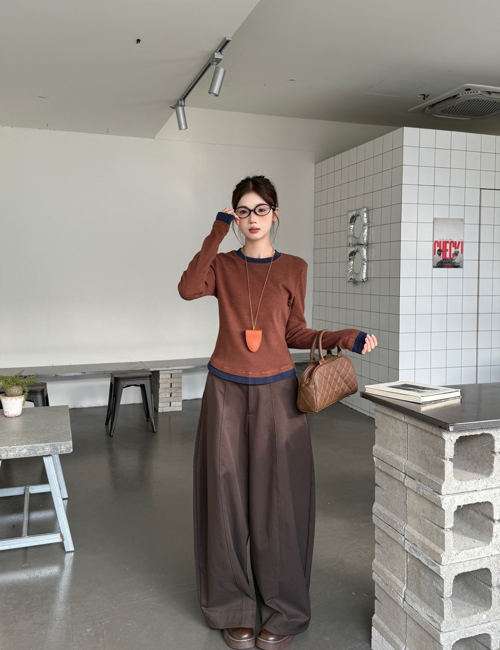 Round neck T-shirt autumn bottoming shirt for women