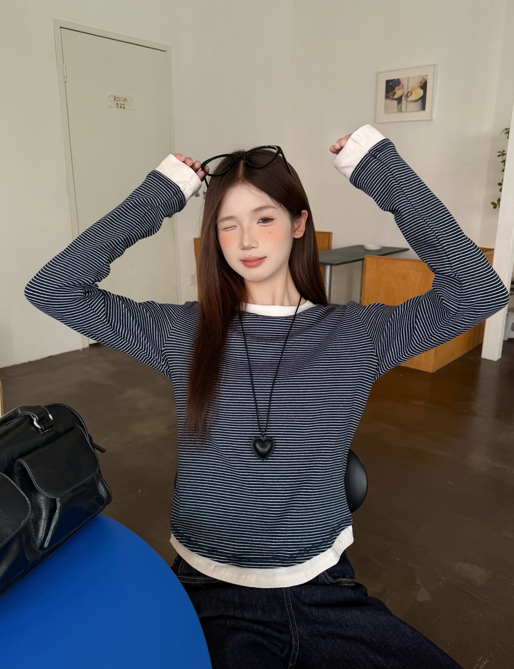 Round neck T-shirt autumn bottoming shirt for women