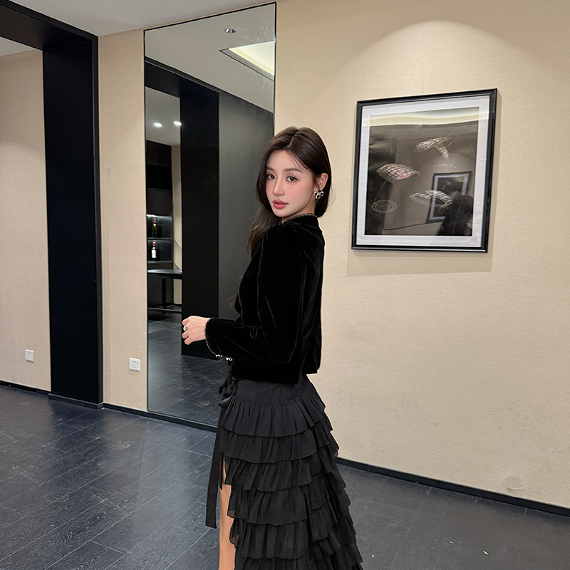 Chanelstyle retro jacket autumn velvet coat