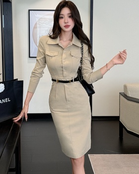 Elegant temperament shirt slim dress