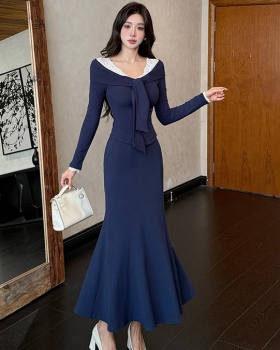 Splice high waist skirt lace tops a set for women