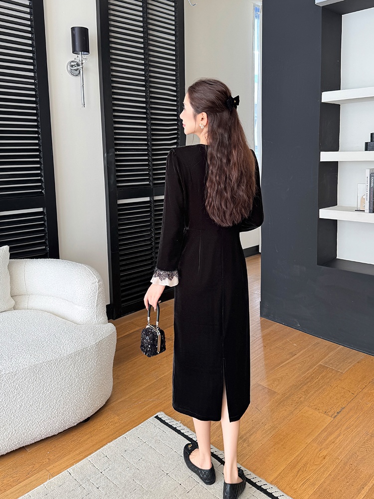 Sequins splice tassels temperament dress