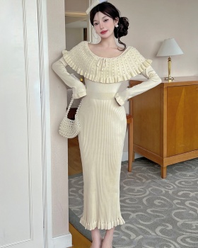 Set beads dress France style long dress