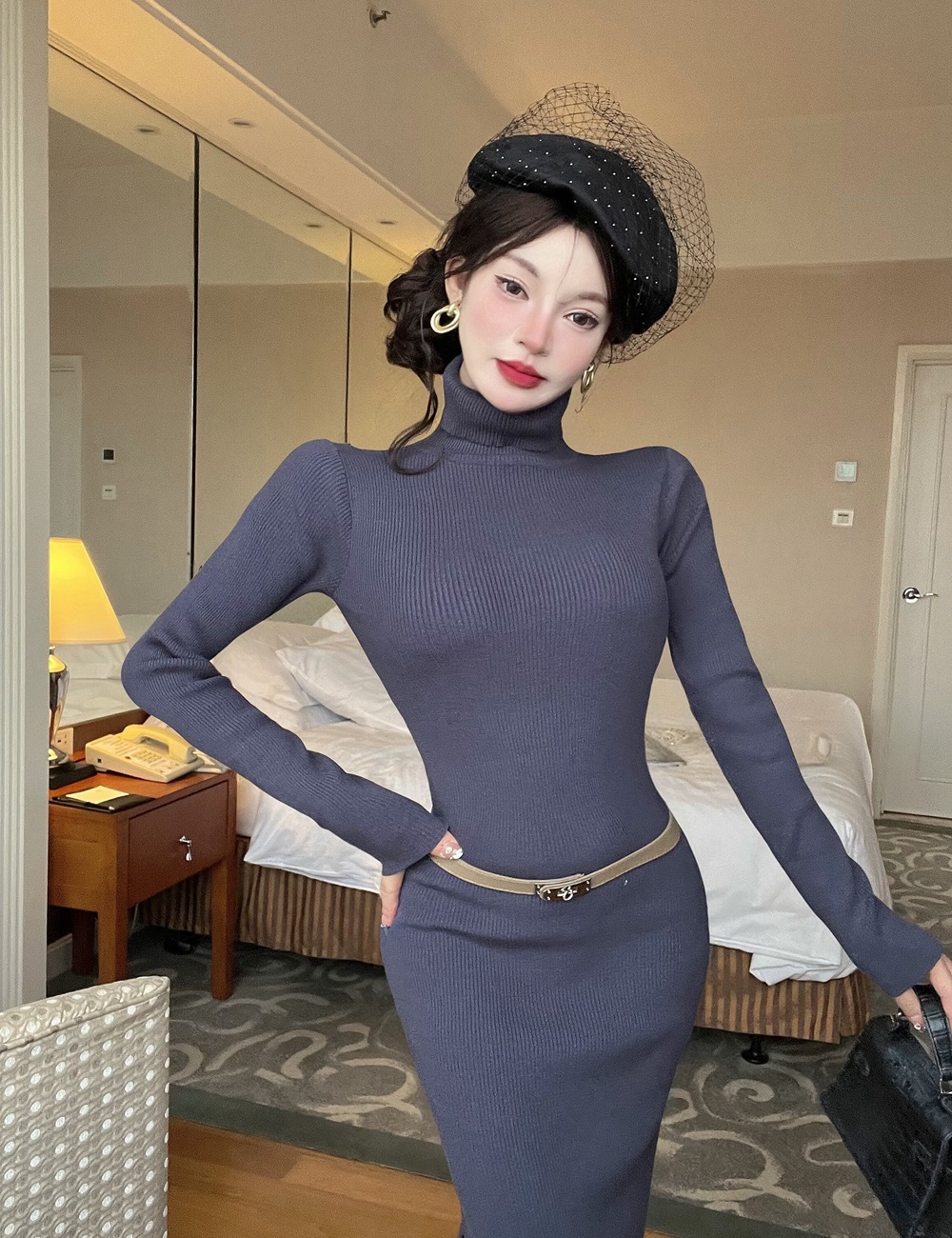 Autumn and winter dress sweater dress for women