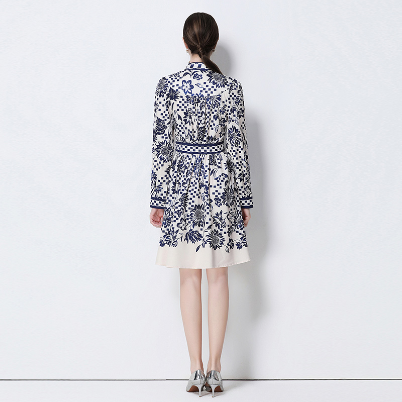 Printing fashion slim all-match dress