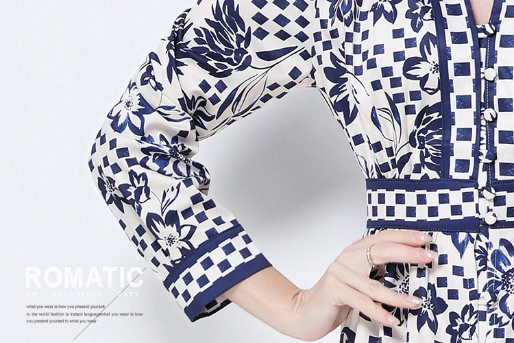 Printing fashion slim all-match dress
