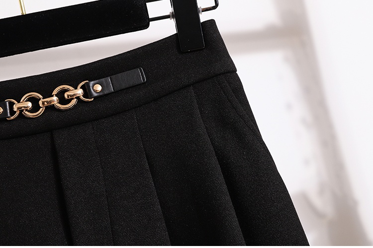 Woolen thick long dress high waist skirt for women