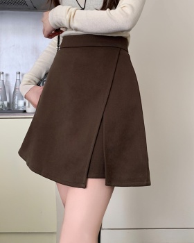 Woolen slim skirt small split culottes for women