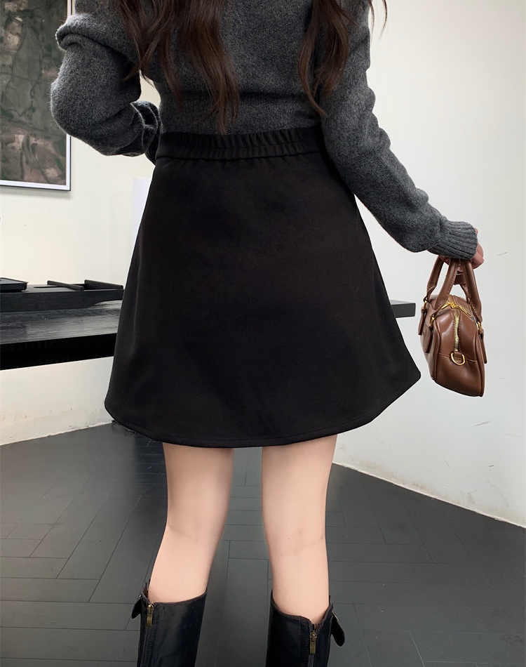 Woolen slim skirt small split culottes for women
