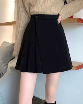 Pleated irregular short skirt A-line skirt for women
