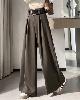 Autumn and winter wide leg pants high waist pants for women
