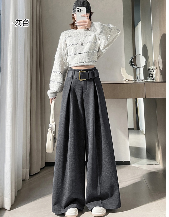 Autumn and winter wide leg pants high waist pants for women