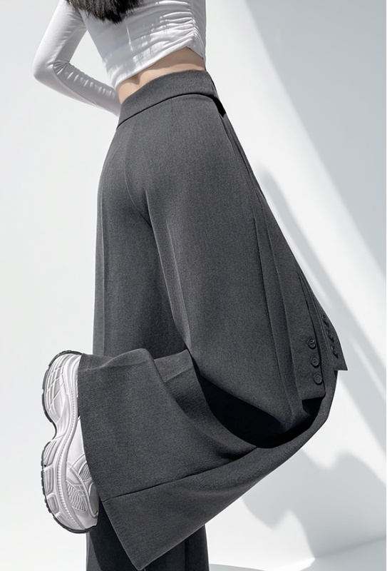 Woolen slim pants mopping wide leg pants for women