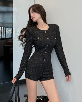 France style chanelstyle leotard integrated slim jumpsuit