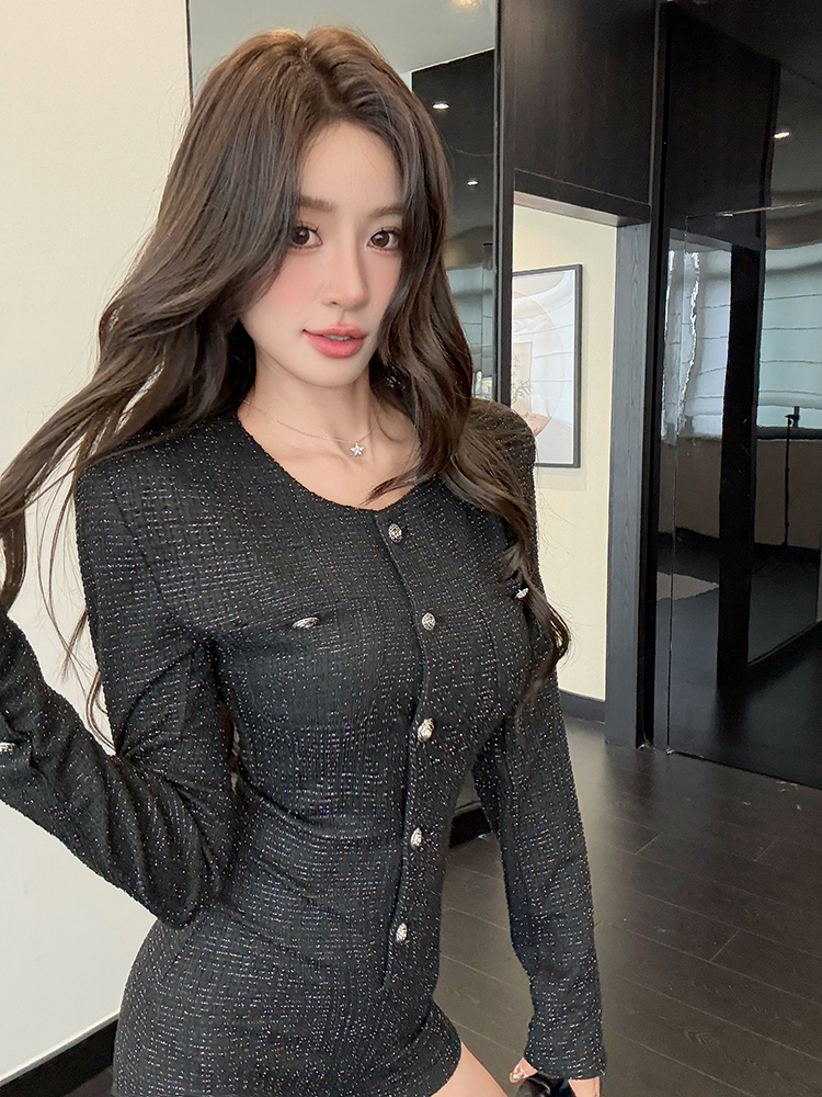 France style chanelstyle leotard integrated slim jumpsuit