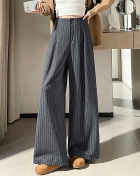Slim wide leg pants stripe business suit for women