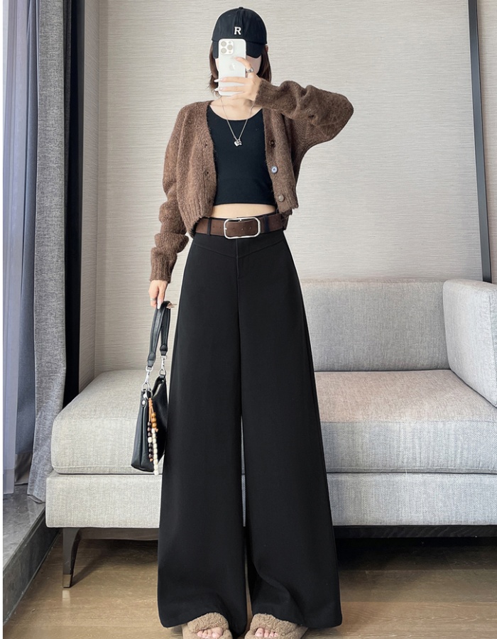 Mopping pants slim wide leg pants for women