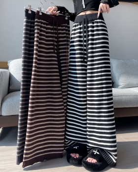 Thick plus velvet pants Casual wide leg pants for women