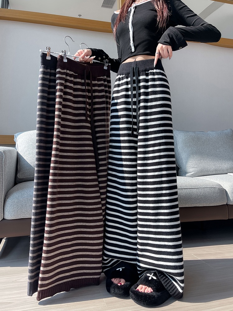 Thick plus velvet pants Casual wide leg pants for women
