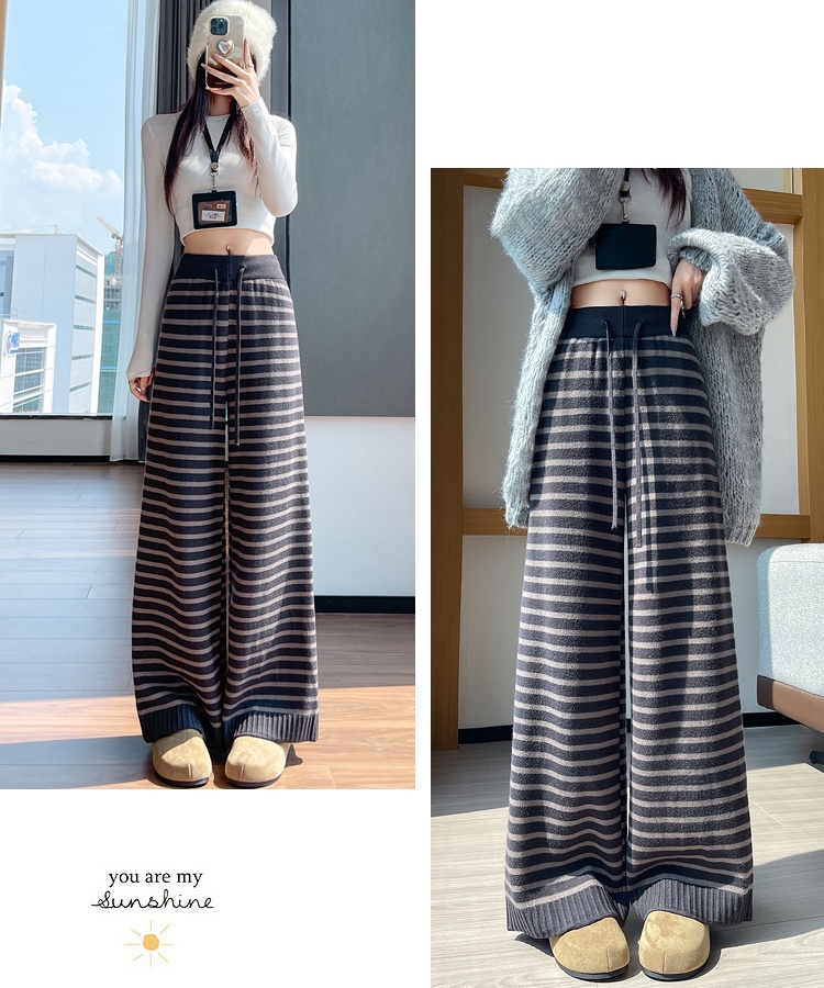 Thick plus velvet pants Casual wide leg pants for women