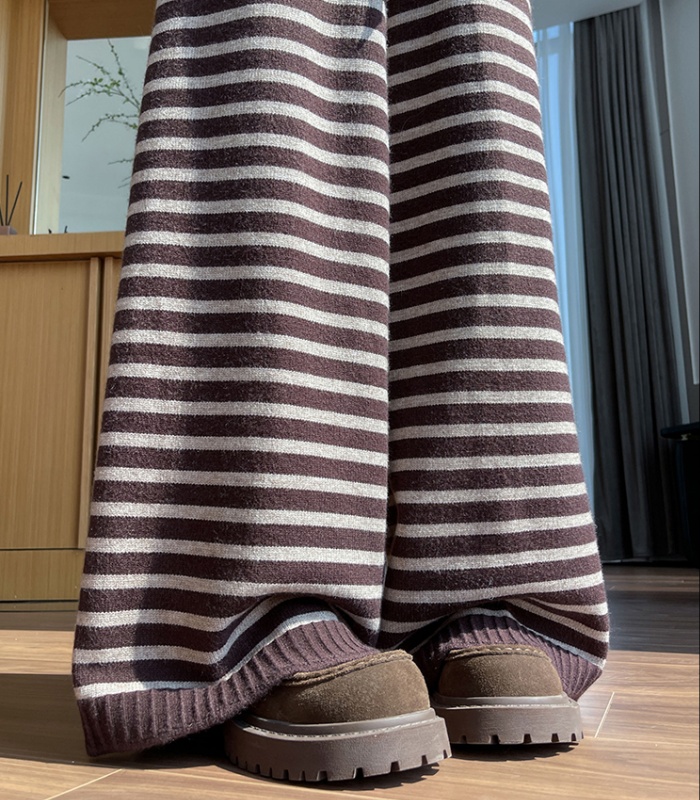 Thick plus velvet pants Casual wide leg pants for women