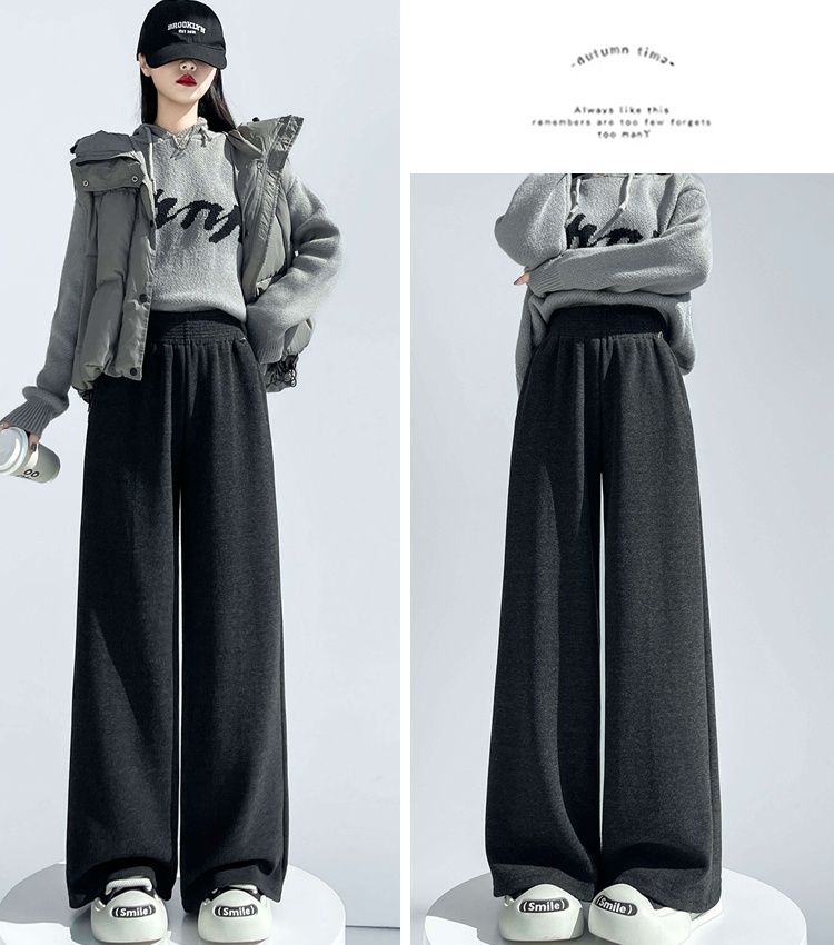 High waist drape pants loose wide leg pants for women