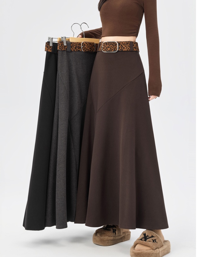 Autumn and winter woolen slim skirt for women