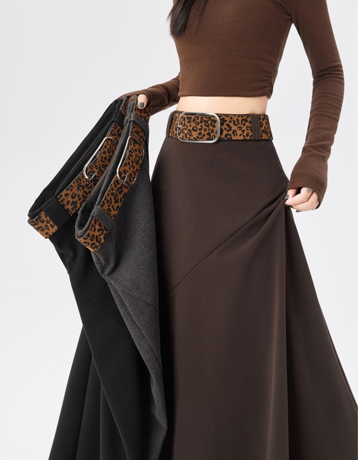 Autumn and winter woolen slim skirt for women